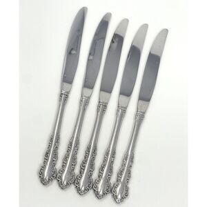 Oneida Shelley Cube USA Stainless Modern Hollow Dinner Knives 9 1/8” Set Of 5